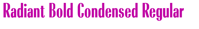 Radiant Bold Condensed Regular